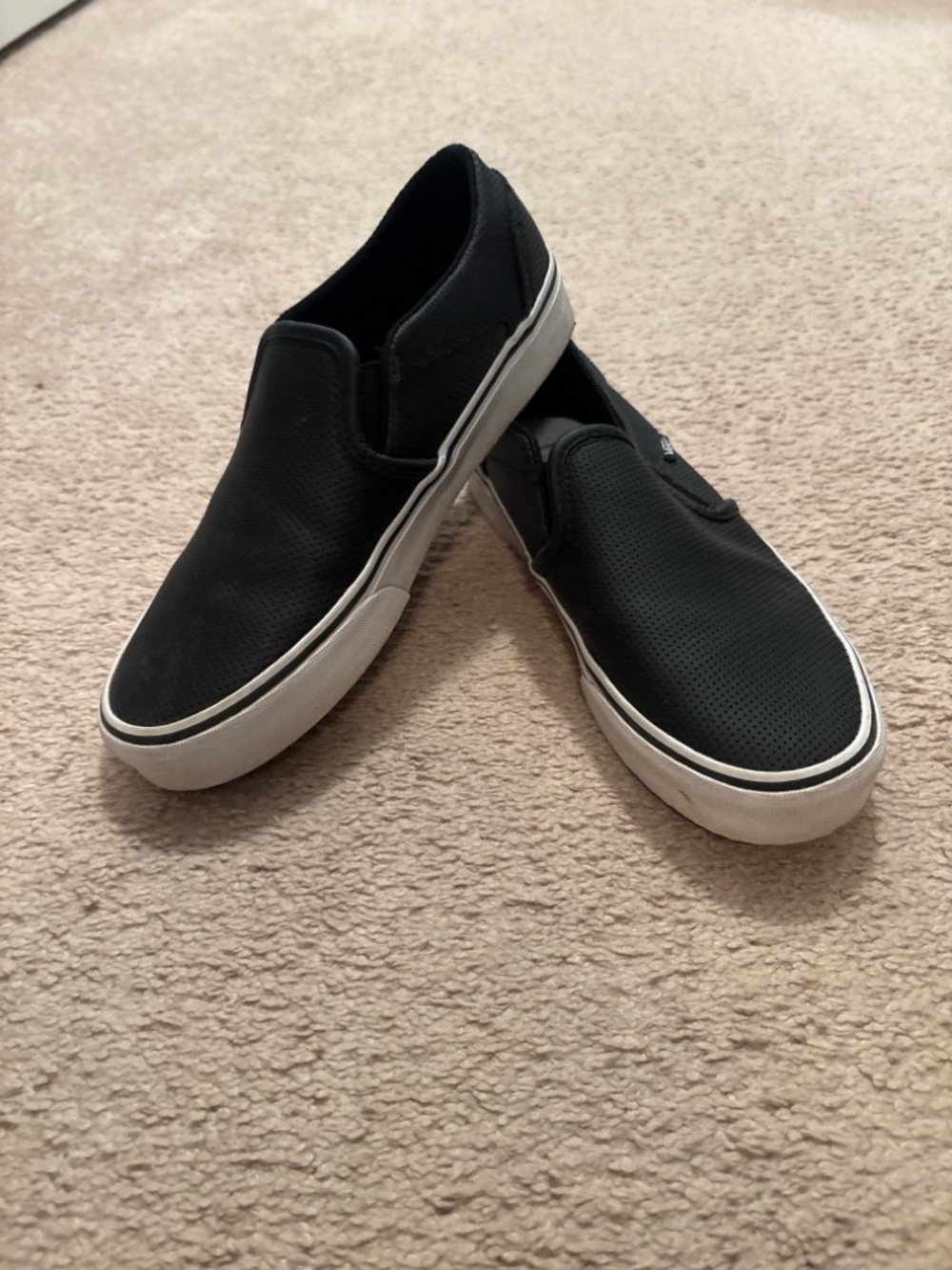 Vans Slip-On Black Perforated Sneakers Women’s Size 8